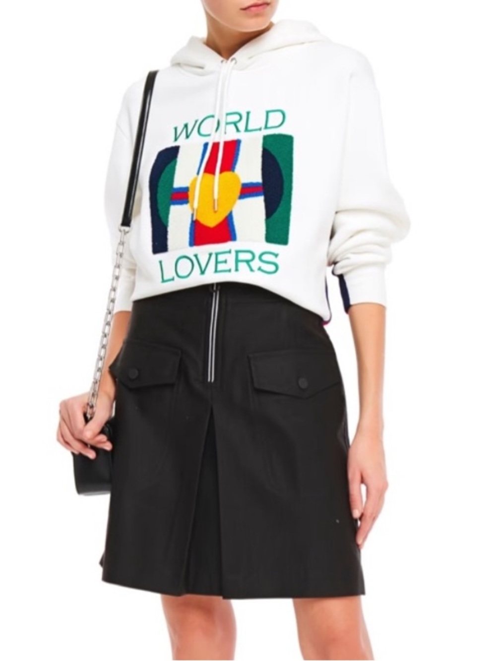 Sandro Aliya Zip Cotton Blend Twill Skirt